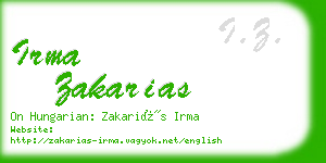 irma zakarias business card